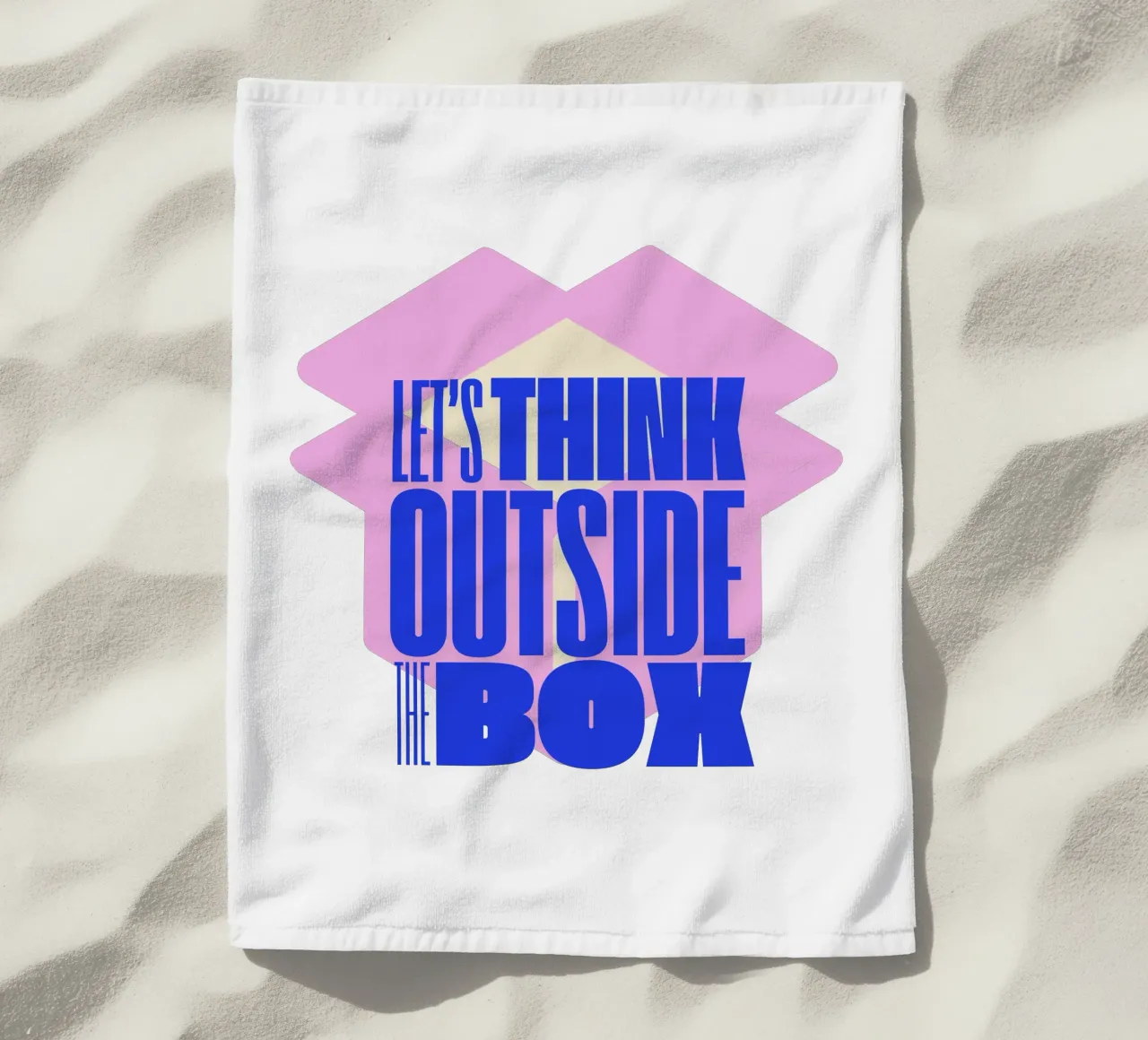 Let`s think outside the box beach towel by Street Boutique