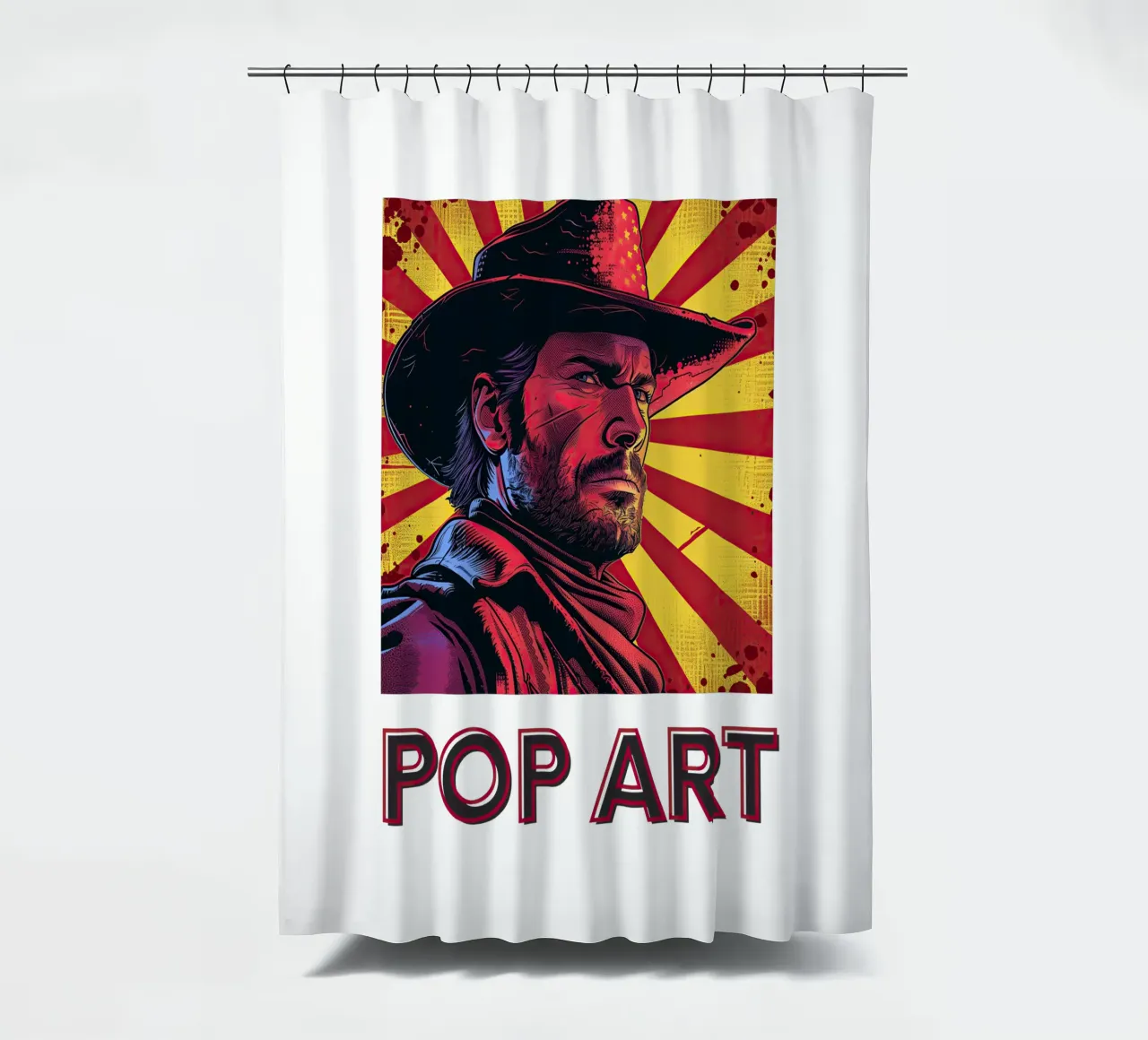 Pop-Art - Cowboy Duschvorhang von Nikis Art Studio