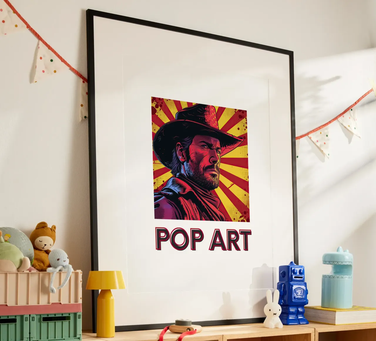 Pop Art - Cowboy hahnemühle by Nikis Art Studio