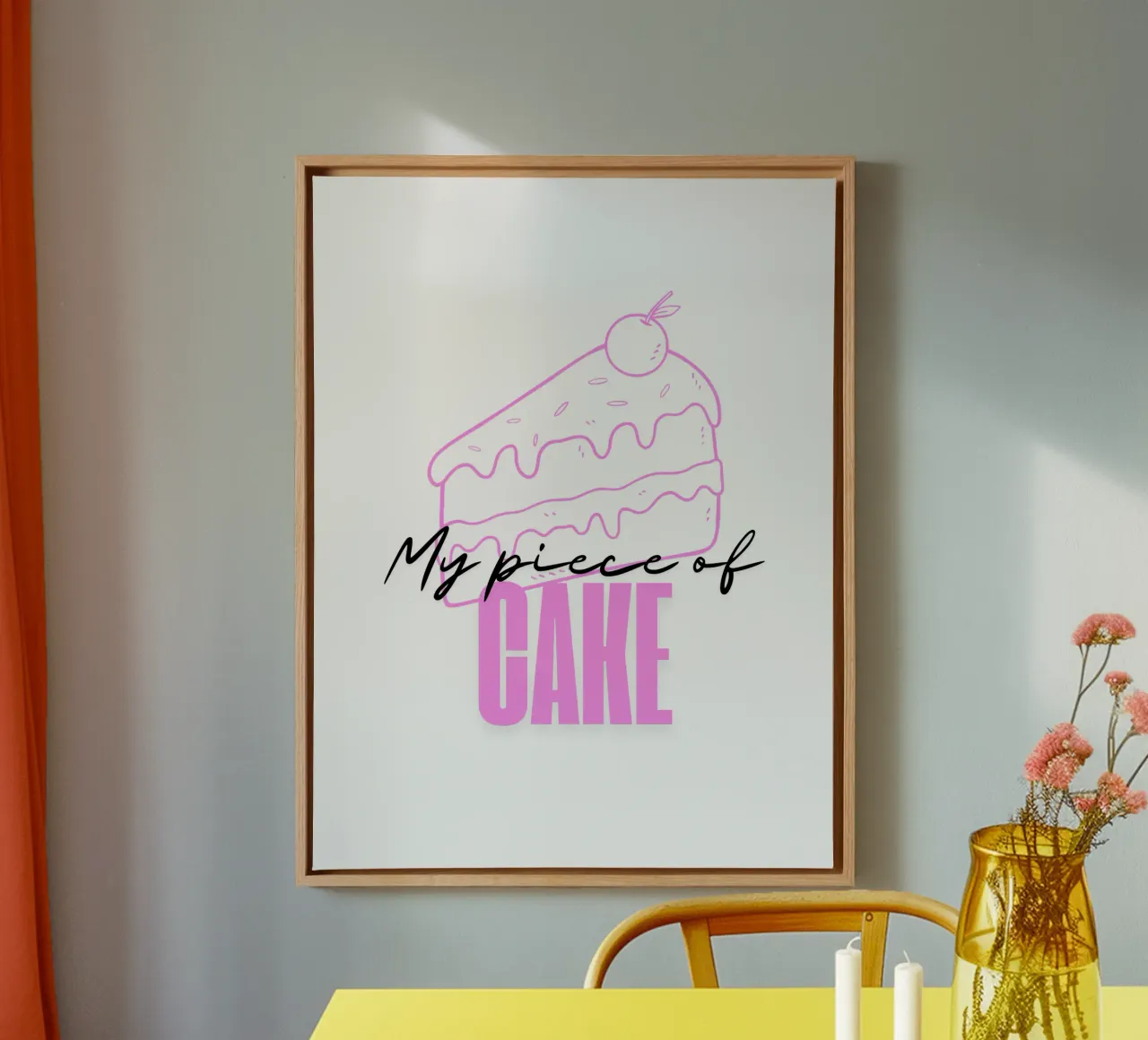 You are my piece of cake! canvas with Floater frame by Street Boutique