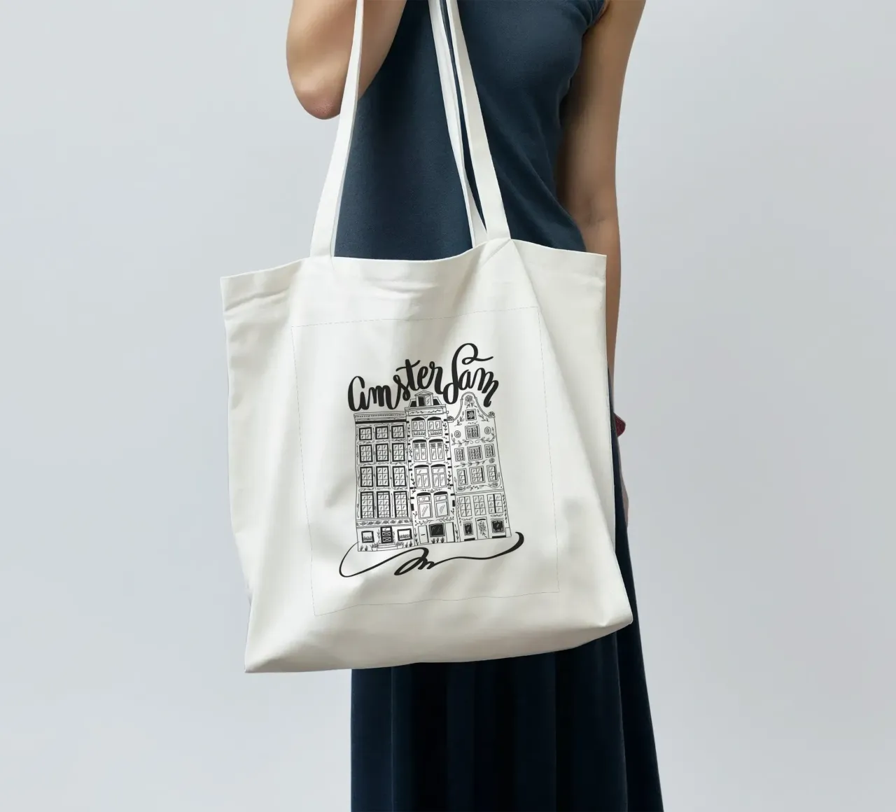 Amsterdam city borsa in juta da anisillustration