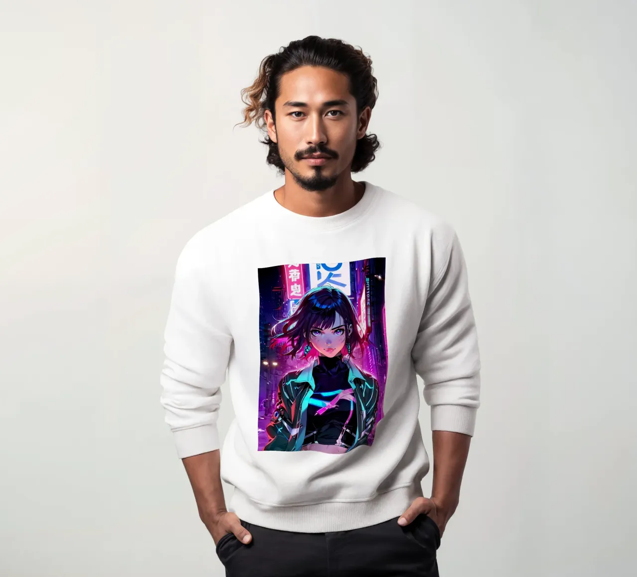 Ragazza Anime Cyberpunk felpa da ARTVI-SHOP