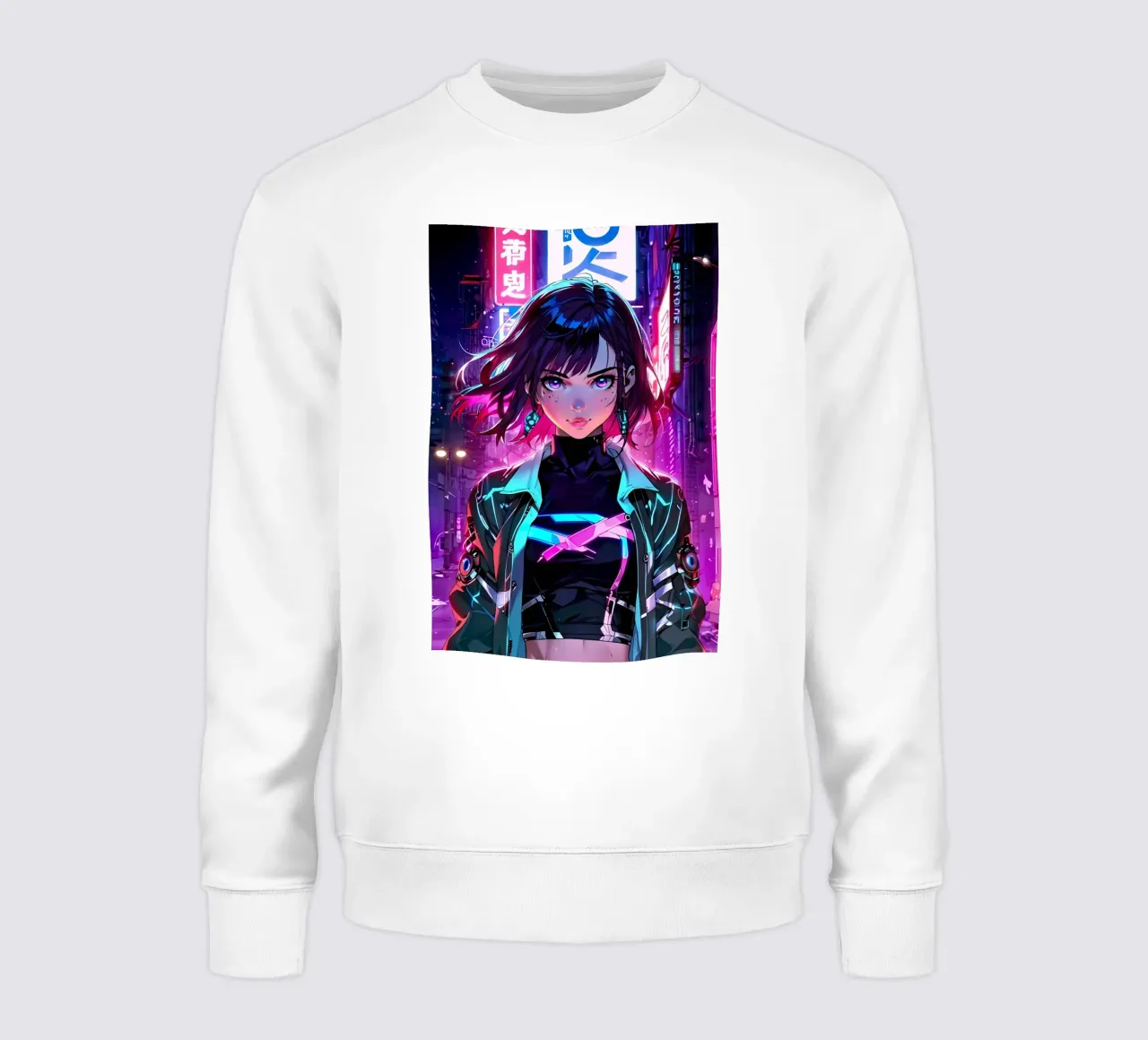 Ragazza Anime Cyberpunk felpa da ARTVI-SHOP