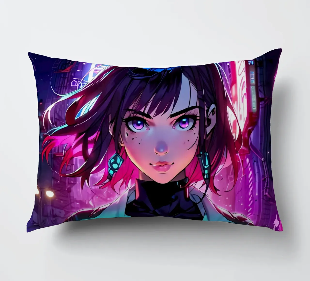 Ragazza Anime Cyberpunk cuscino da 🎁 ARTVI-SHOP