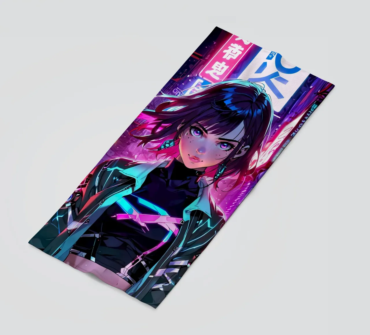 Ragazza Anime Cyberpunk telo mare da 🎁 ARTVI-SHOP
