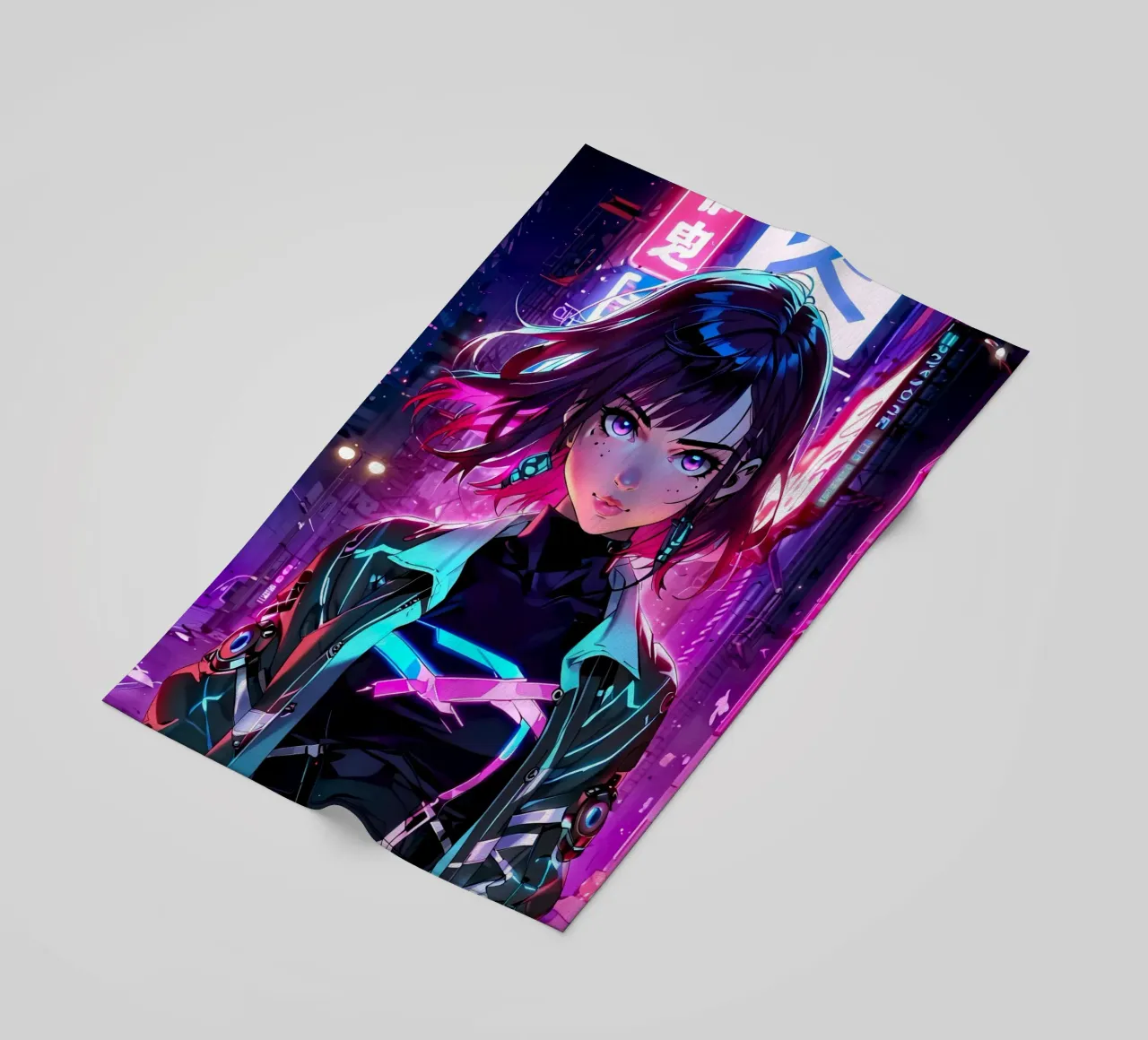 Ragazza Anime Cyberpunk telo mare da 🎁 ARTVI-SHOP