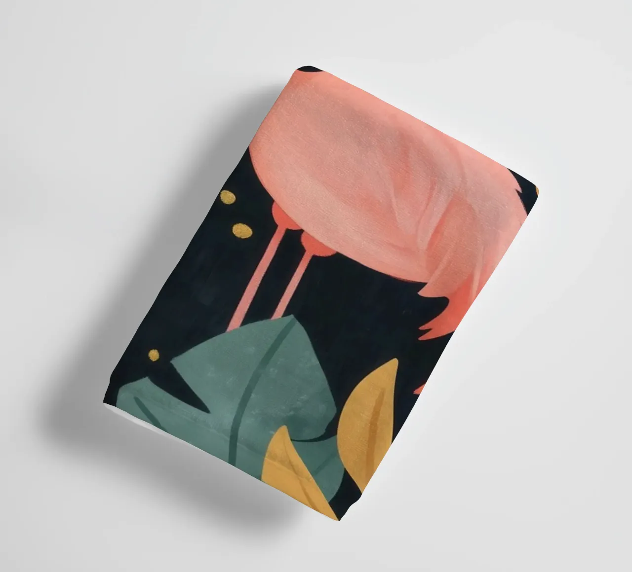 Fenicotteri tra il fogliame tropicale asciugamano da bagno da Melloi Art Print