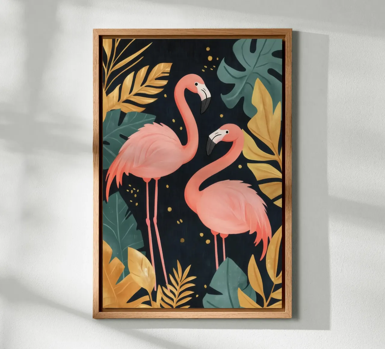 Flamingos inmitten von tropischem Laub Forex-Platte von Melloi Art Print