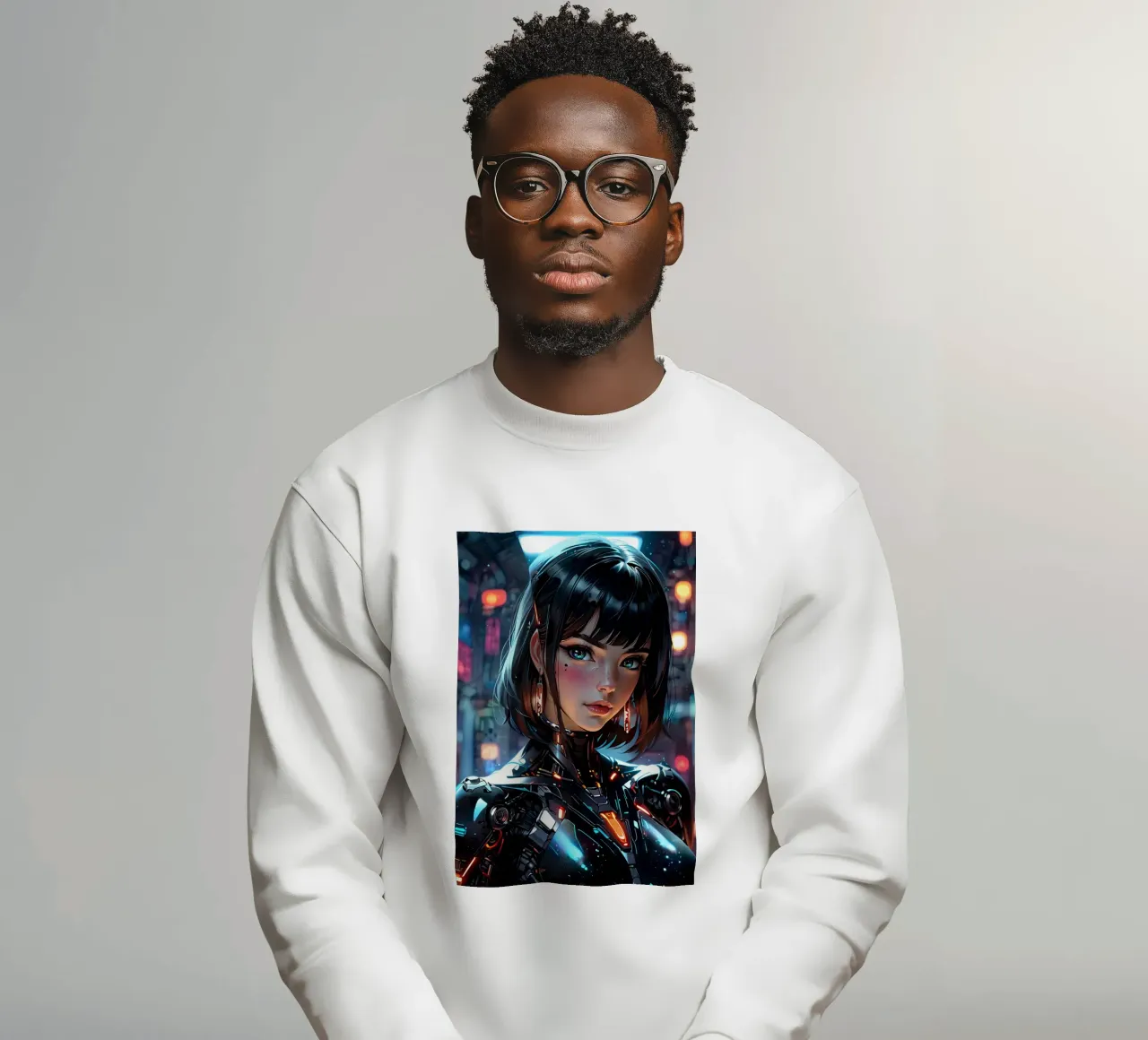 Ragazza Anime Cyberpunk felpa da ARTVI-SHOP