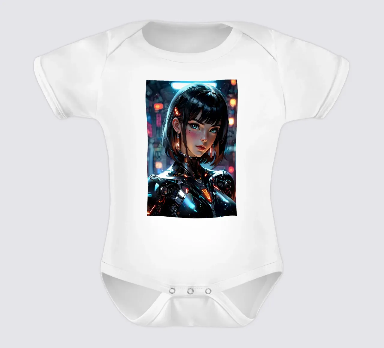 Ragazza Anime Cyberpunk body neonato maniche corte da 🎁 ARTVI-SHOP