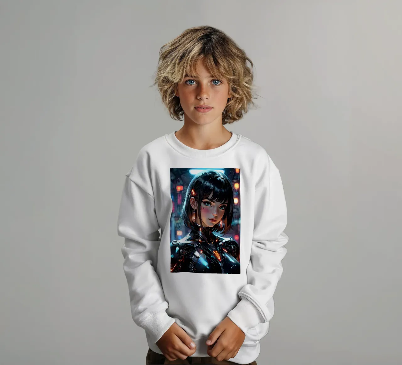 Ragazza Anime Cyberpunk felpa bambino da 🎁 ARTVI-SHOP