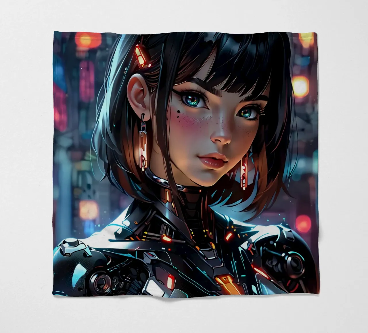 Ragazza Anime Cyberpunk coperta in pile da 🎁 ARTVI-SHOP