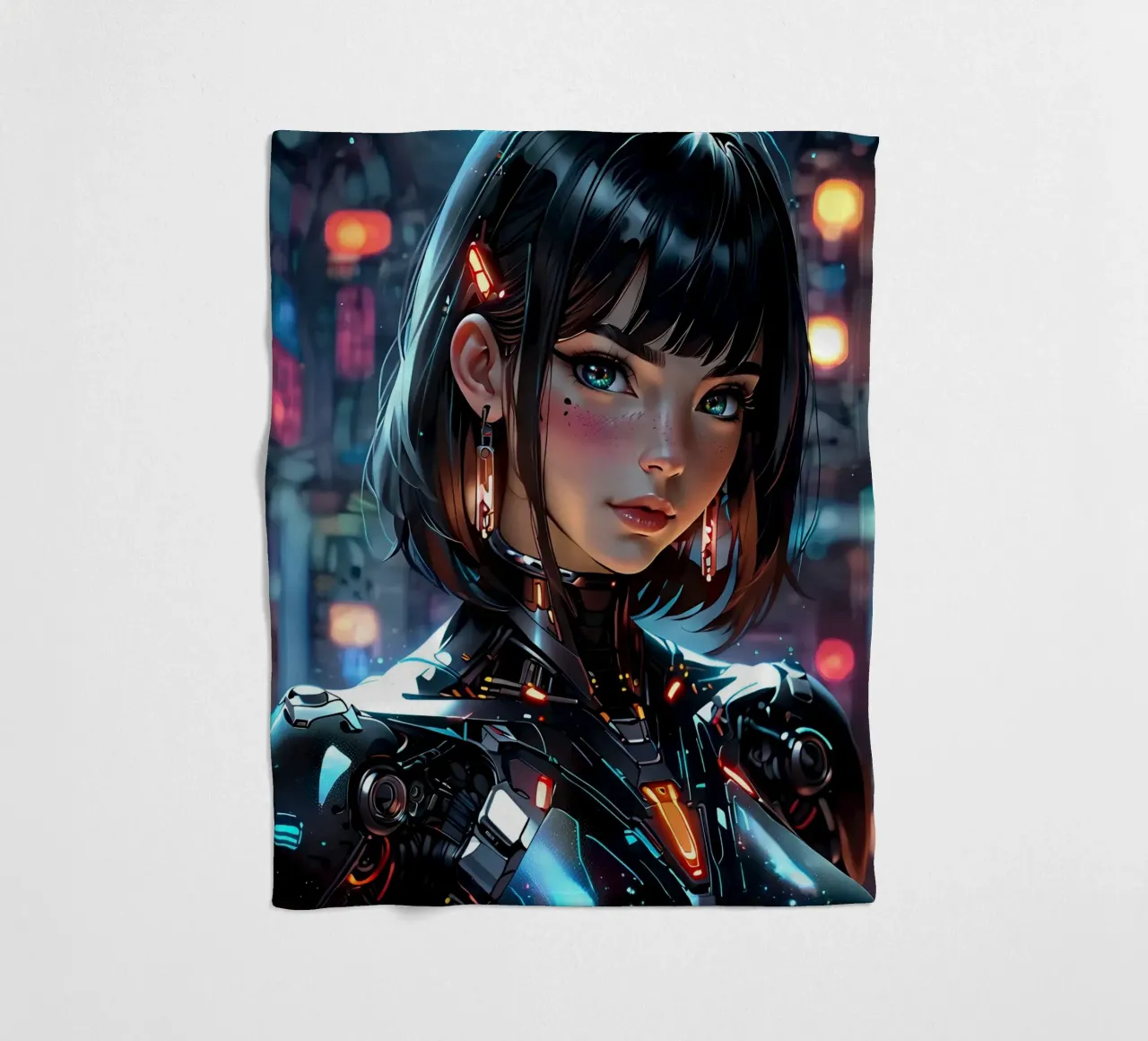 Ragazza Anime Cyberpunk coperta in pile da 🎁 ARTVI-SHOP