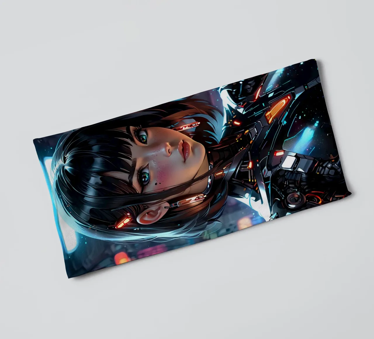 Ragazza Anime Cyberpunk asciugamano da bagno da 🎁 ARTVI-SHOP