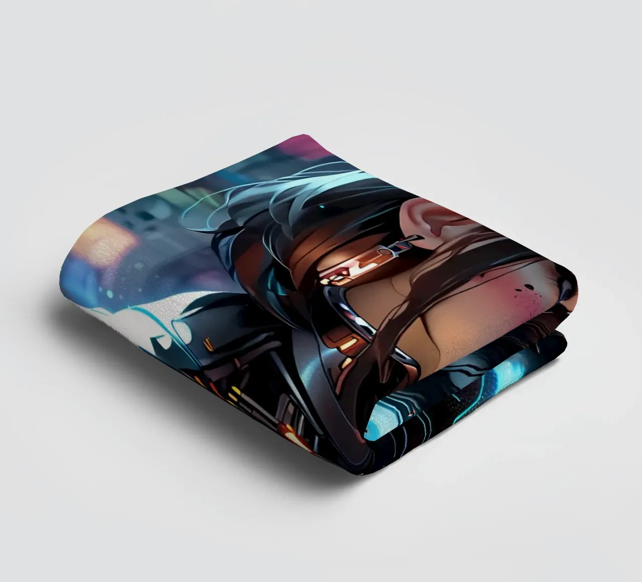Ragazza Anime Cyberpunk asciugamano da bagno da 🎁 ARTVI-SHOP