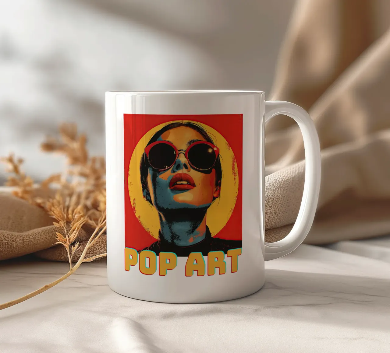 Pop Art Keramik Tasse von Nikis Art Studio