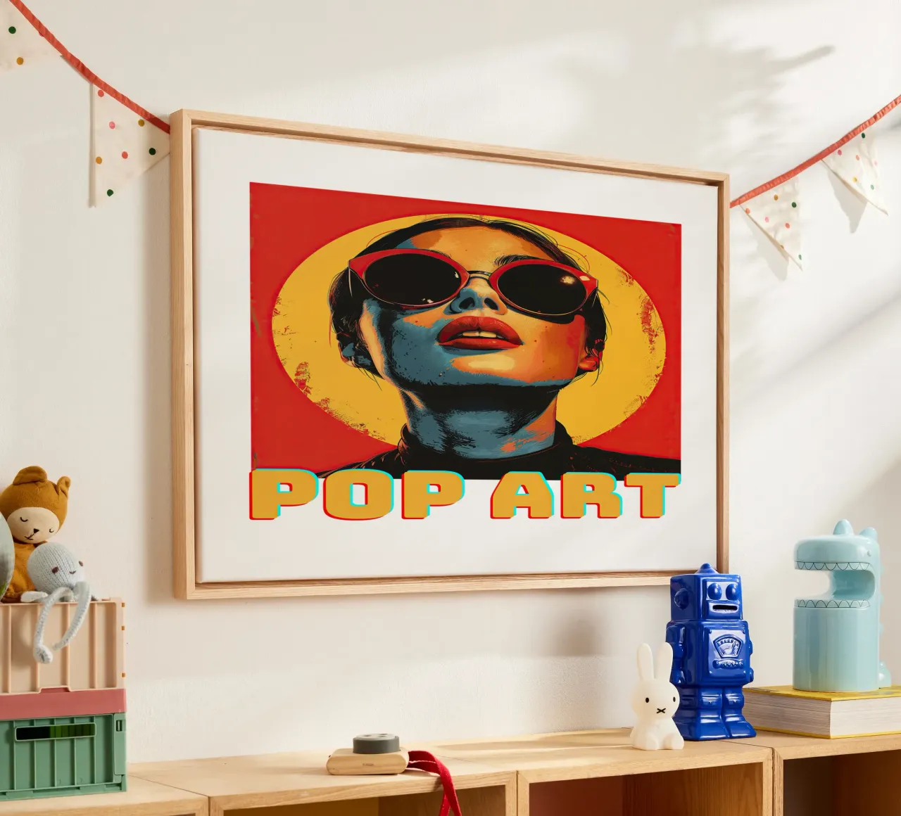 Pop Art tela con Cornice a cassetta da Nikis Art Studio