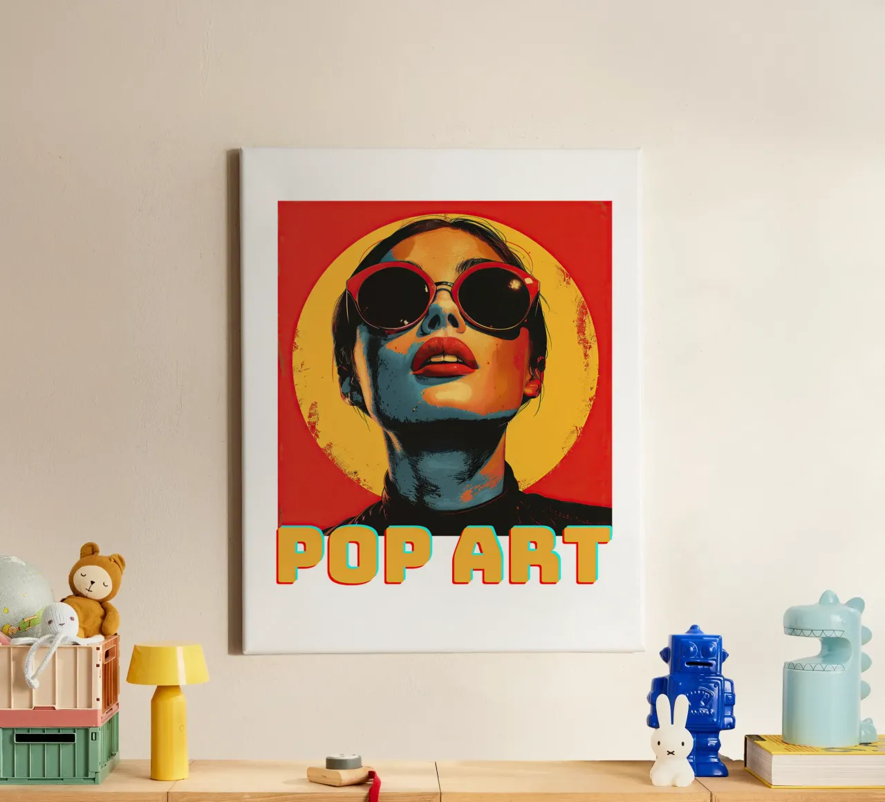 Pop Art tela con Cornice a cassetta da Nikis Art Studio