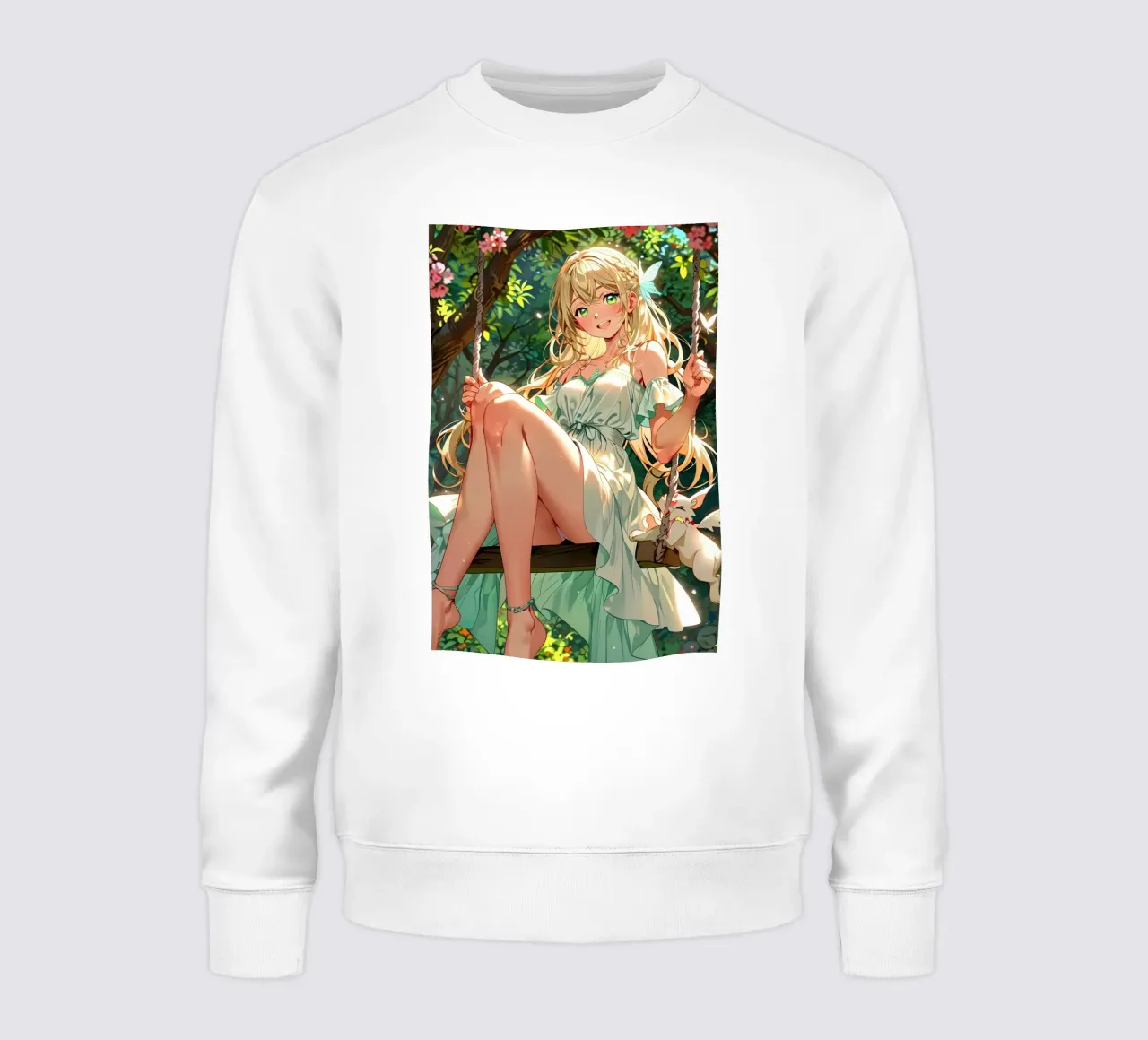 Ragazza Anime sull'altalena felpa da ARTVI-SHOP