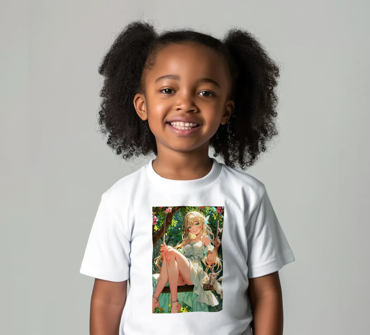 Anime Girl on Swing kids t-shirt by 🎁 ARTVI-SHOP