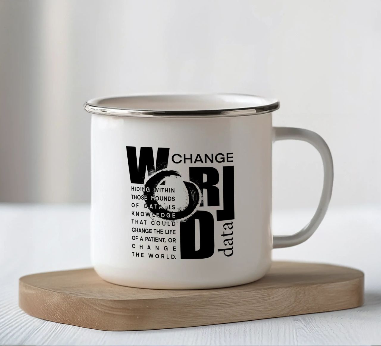 Data could change the world tazza in smalto da LIMITED EDITION LETTERS