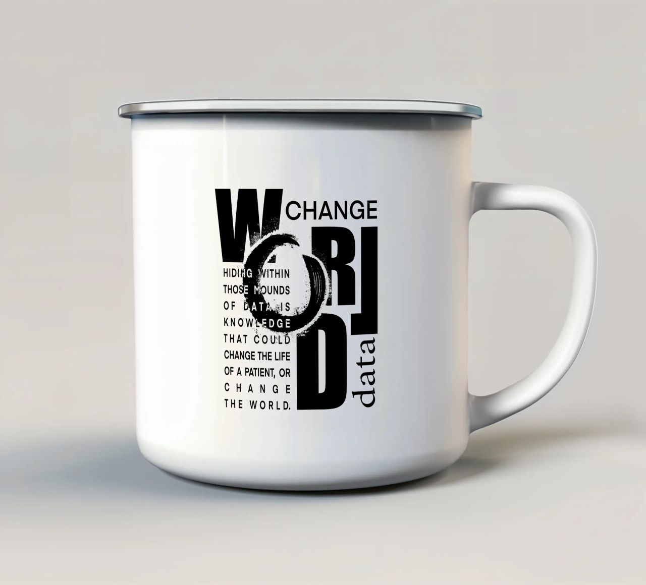 Data could change the world tazza in smalto da LIMITED EDITION LETTERS