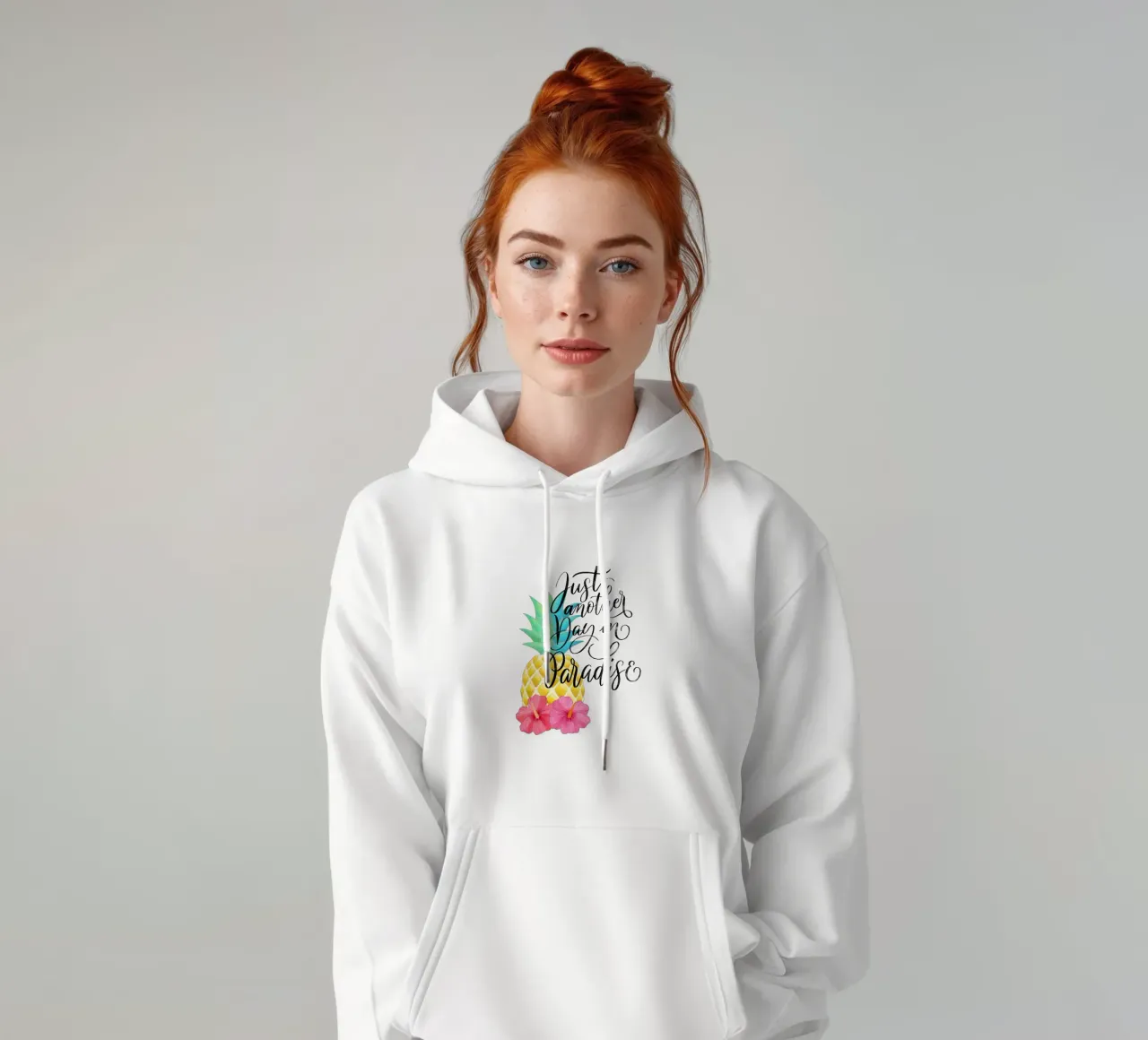 Un día más en el paraíso. Good Vibes Zitat. Lettering. sudadera con capucha de CalliLetters