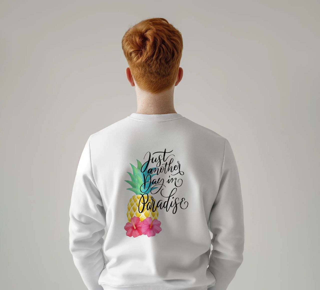 Un día más en el paraíso. Good Vibes Zitat. Lettering. sudadera de CalliLetters