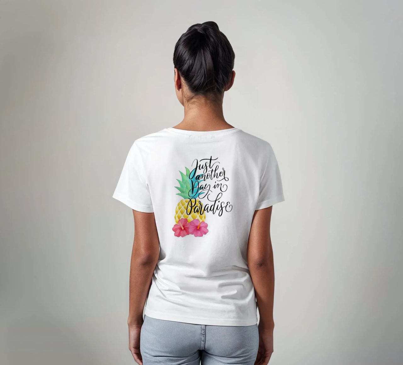 Un día más en el paraíso. Good Vibes Zitat. Lettering. camiseta de CalliLetters