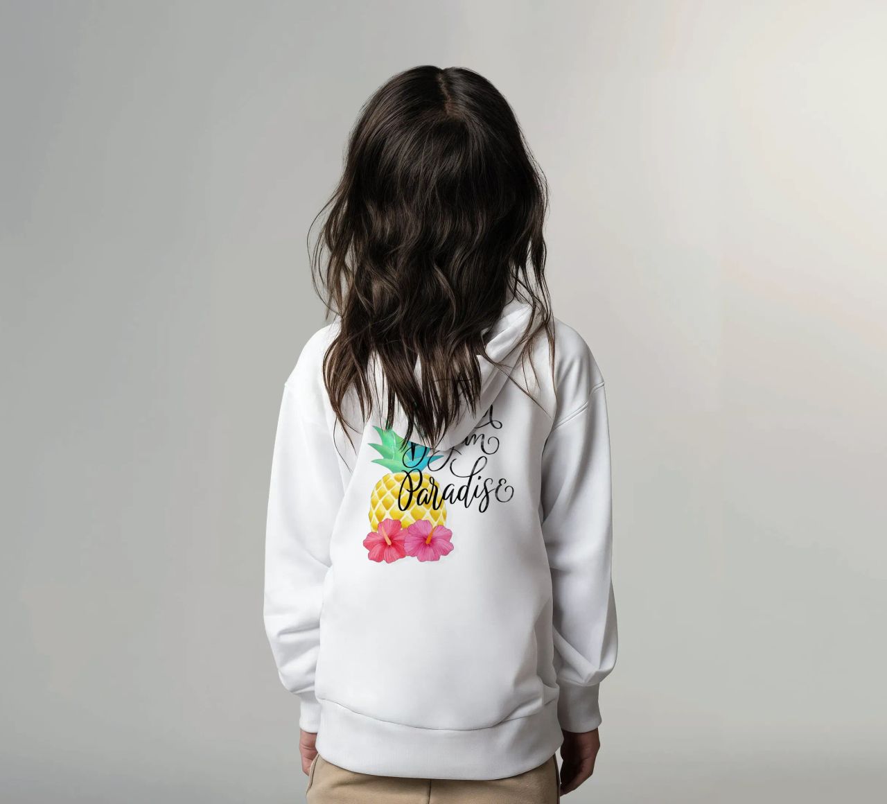 Un día más en el paraíso. Good Vibes Zitat. Lettering. sudadera con capucha para niño de CalliLetters