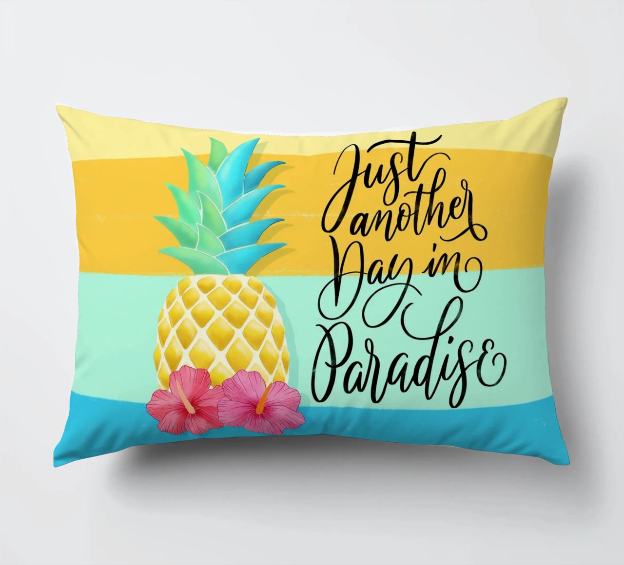 Just Another Day in Paradise. Good Vibes Zitat. Lettering. decorative cushion by CalliLetters