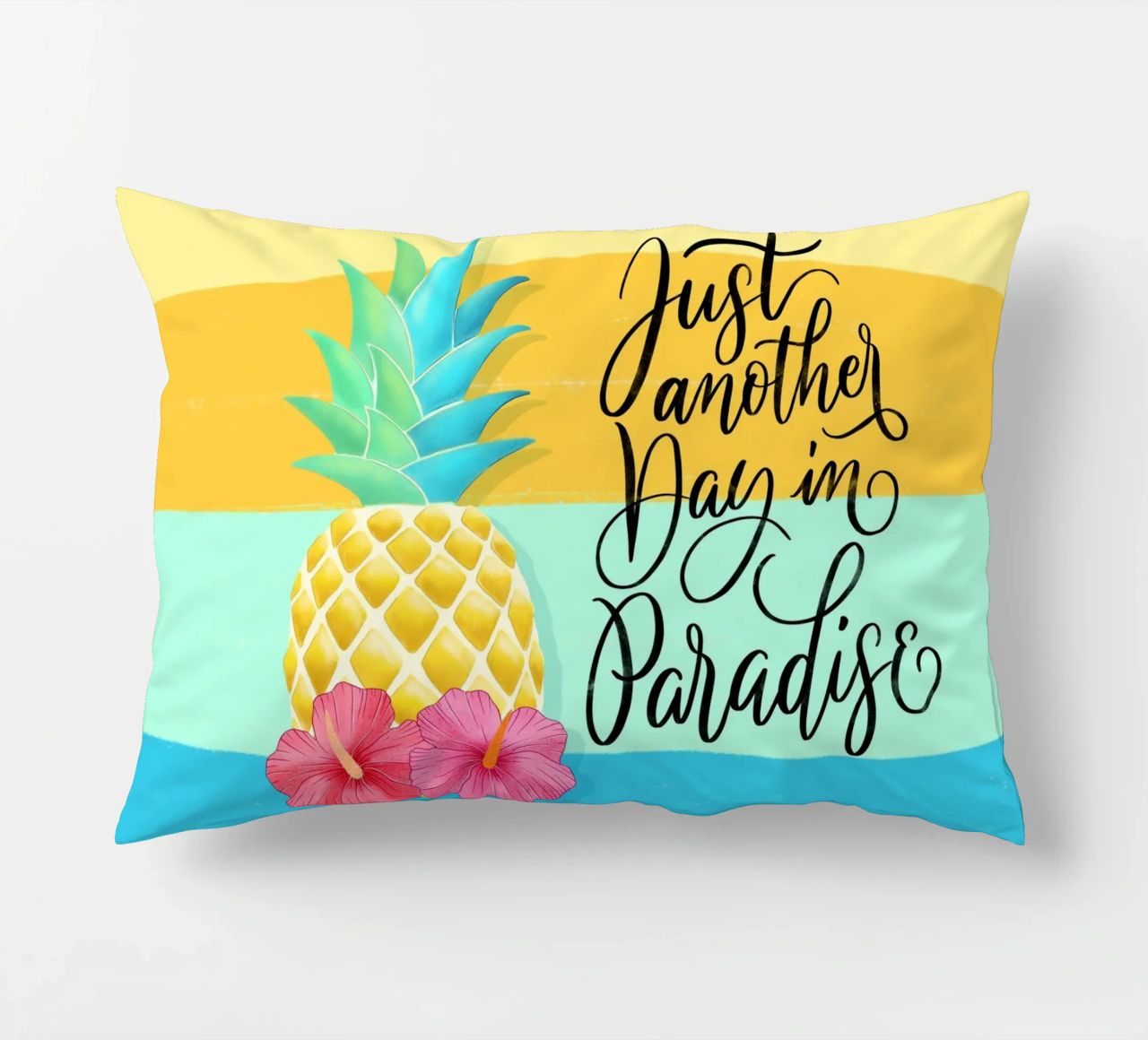Just Another Day in Paradise. Good Vibes Zitat. Lettering. decorative cushion by CalliLetters