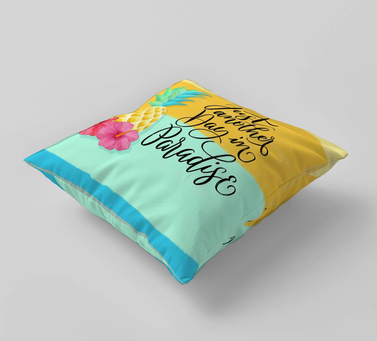 Just Another Day in Paradise. Good Vibes Zitat. Lettering. decorative cushion by CalliLetters