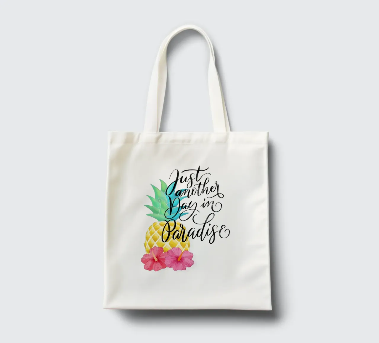 Un altro giorno in paradiso. Good Vibes Zitat. Lettering. borsa in juta da CalliLetters