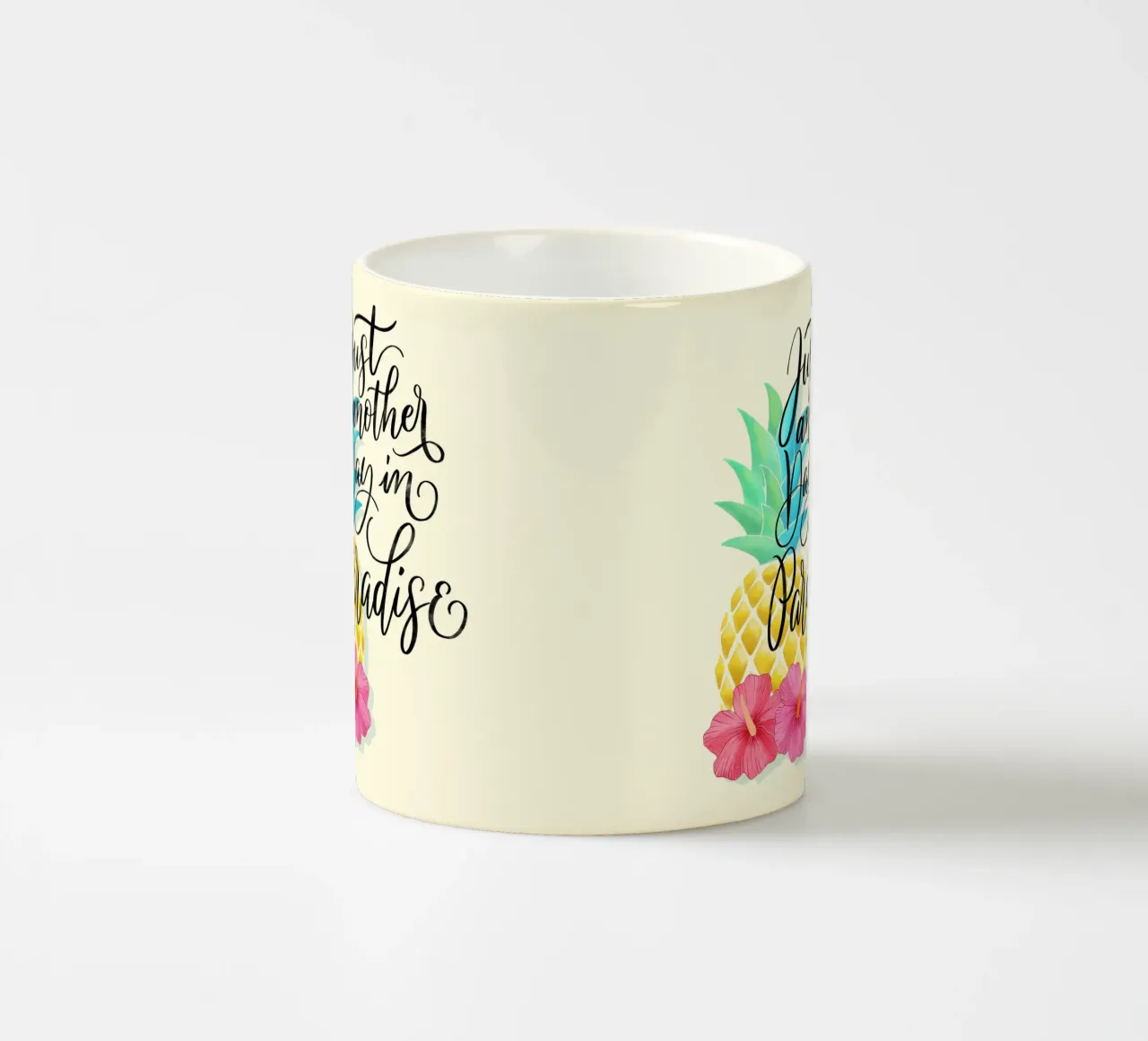 Just Another Day in Paradise. Good Vibes Zitat. Lettering. ceramic mug by CalliLetters