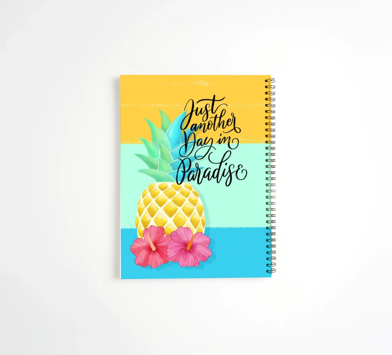 Just Another Day in Paradise. Good Vibes Zitat. Lettering. spiral notebook by CalliLetters