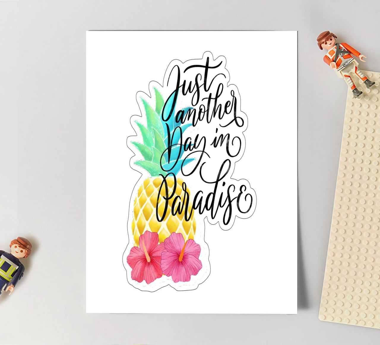 Just Another Day in Paradise. Good Vibes Zitat. Lettering. sticker sheet by CalliLetters