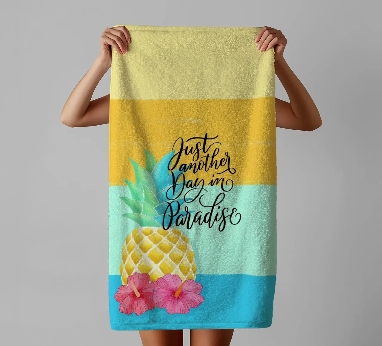Just Another Day in Paradise. Good Vibes Zitat. Lettering. towel by CalliLetters