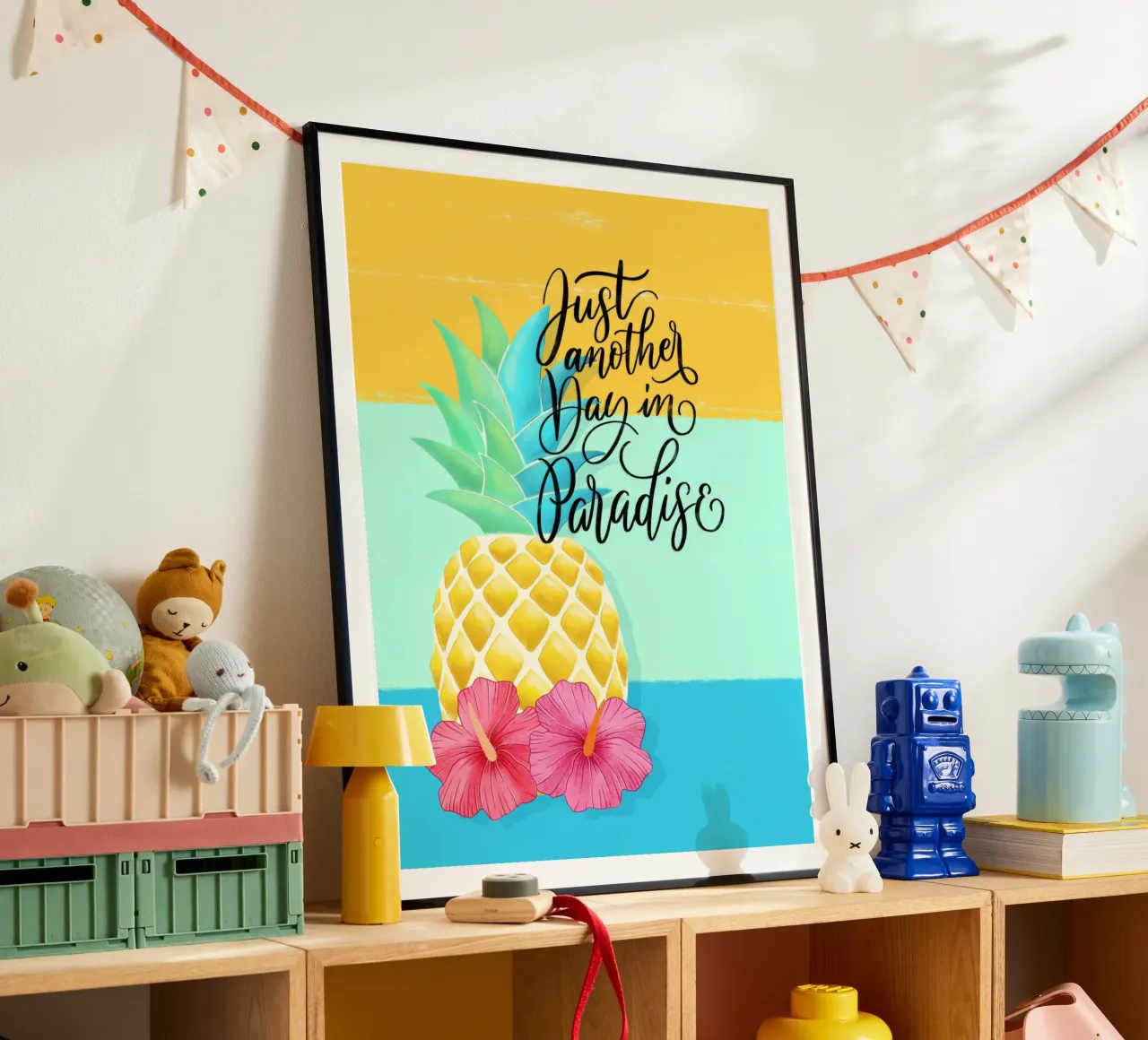 Un jour comme les autres au paradis. Good Vibes Zitat. Lettrage. poster de CalliLetters