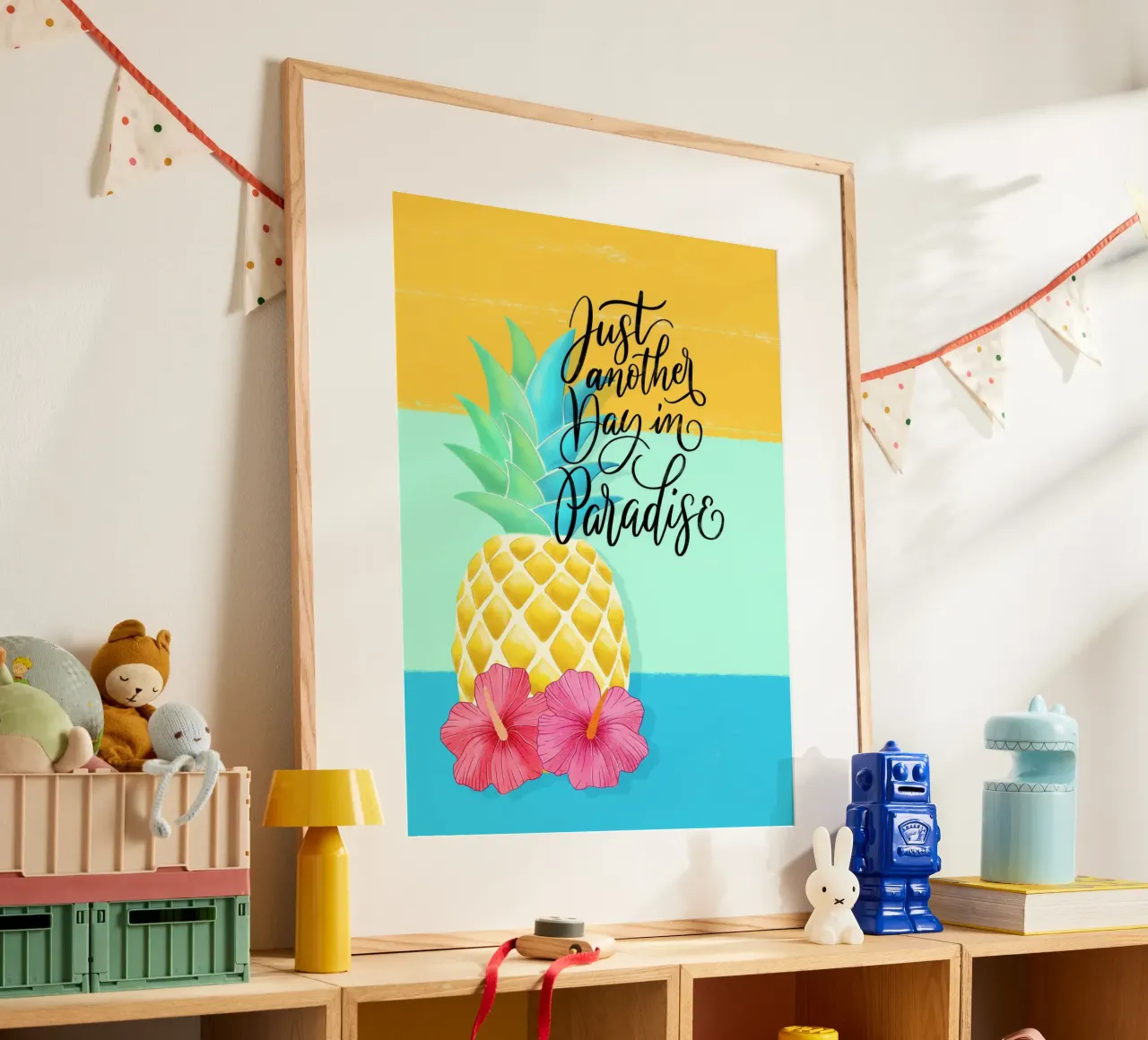 Un jour comme les autres au paradis. Good Vibes Zitat. Lettrage. poster de CalliLetters