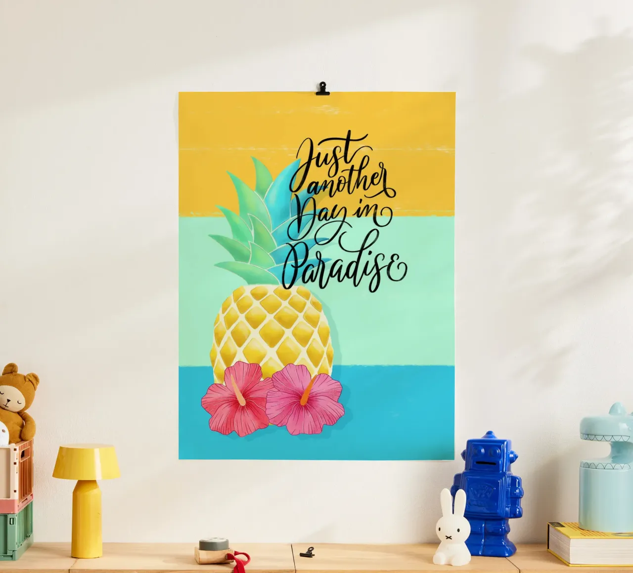 Un jour comme les autres au paradis. Good Vibes Zitat. Lettrage. poster de CalliLetters