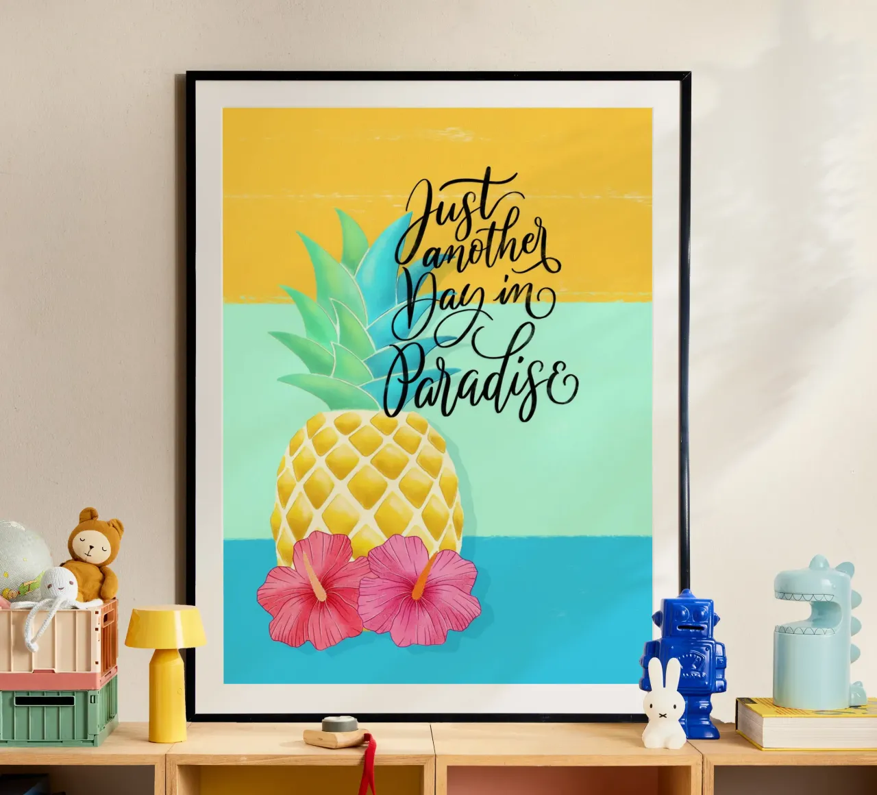 Un jour comme les autres au paradis. Good Vibes Zitat. Lettrage. poster de CalliLetters