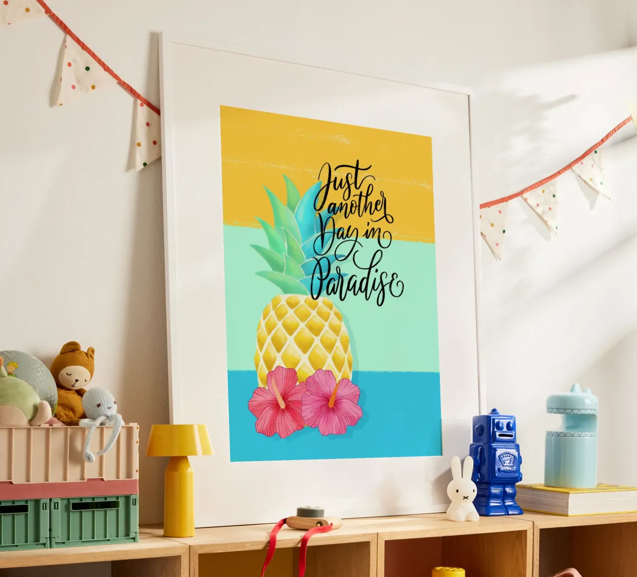 Un jour comme les autres au paradis. Good Vibes Zitat. Lettrage. poster de CalliLetters