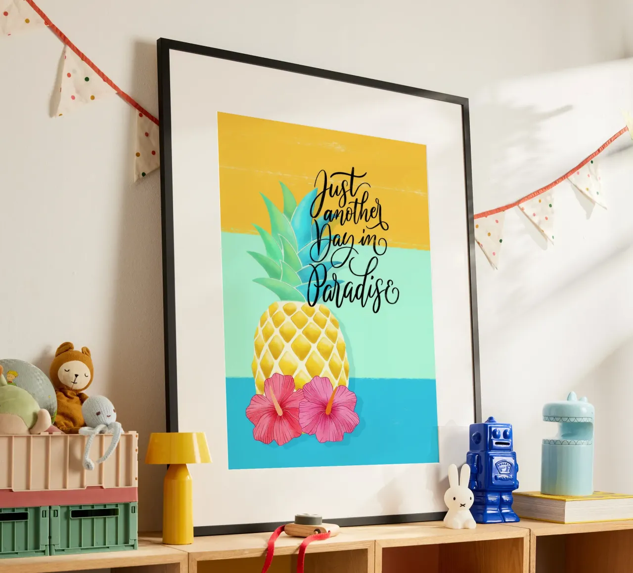 Un jour comme les autres au paradis. Good Vibes Zitat. Lettrage. poster de CalliLetters