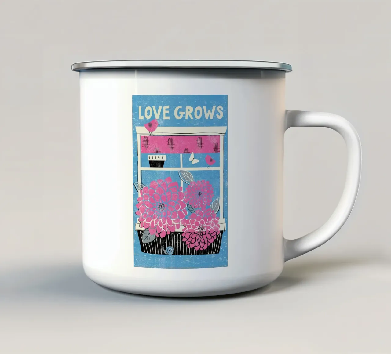 Love Grows tazza in smalto da Rocket68