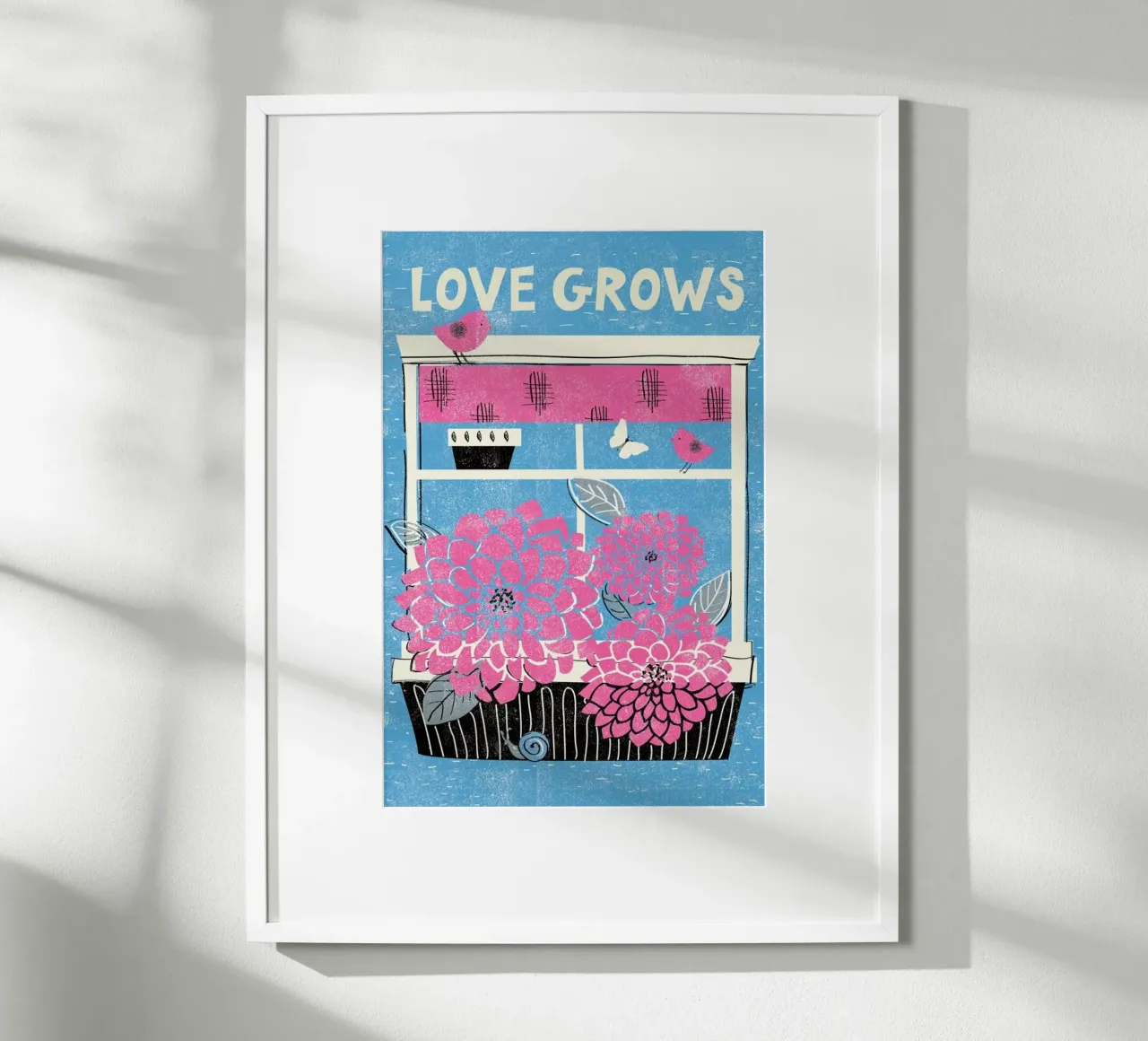 Love Grows poster con telaio in alluminio da Rocket68