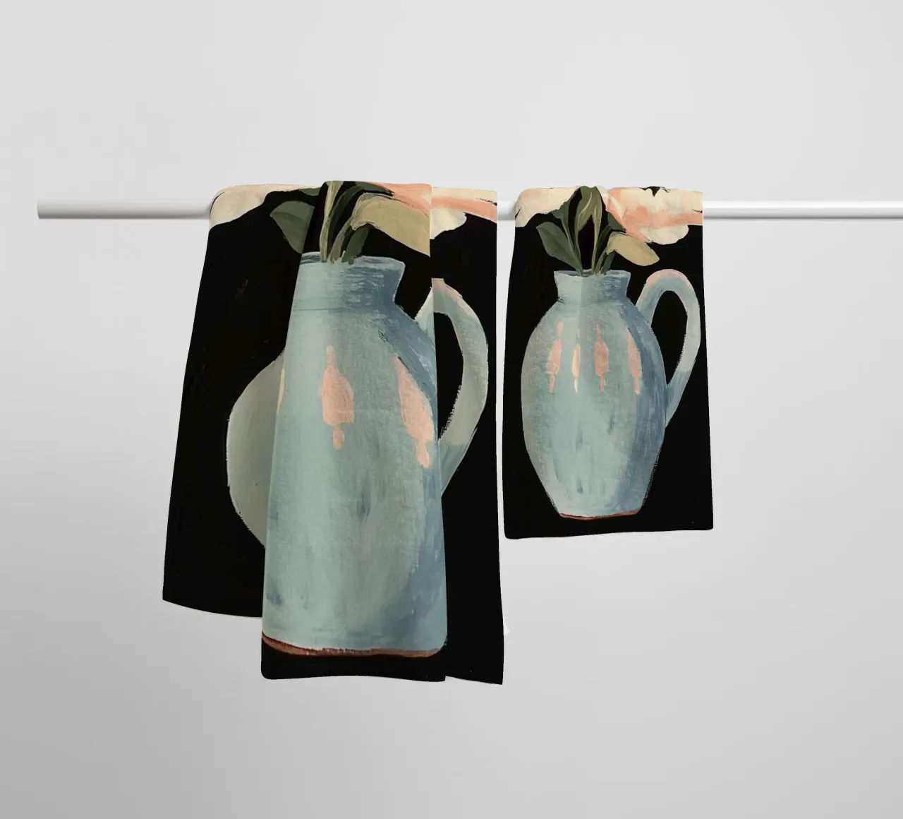 Peinture florale dans un vase bleu serviette de bain de Melloi Art Print