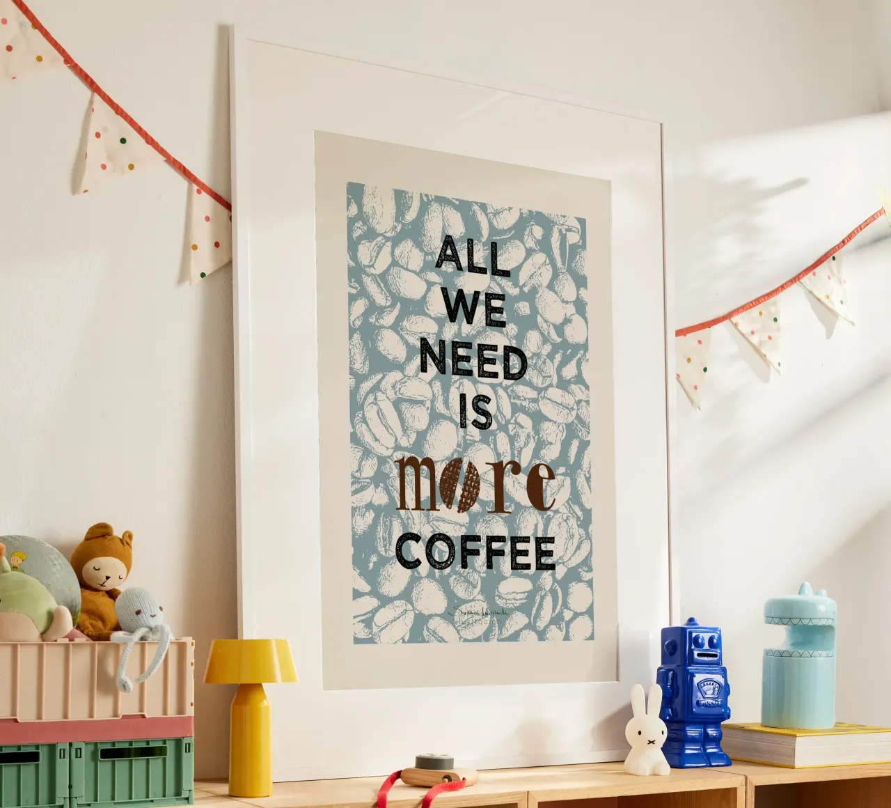 Tout ce dont nous avons besoin, c'est de plus de café - coffee art print hahnemühle de Art by Susana Miranda ilustración