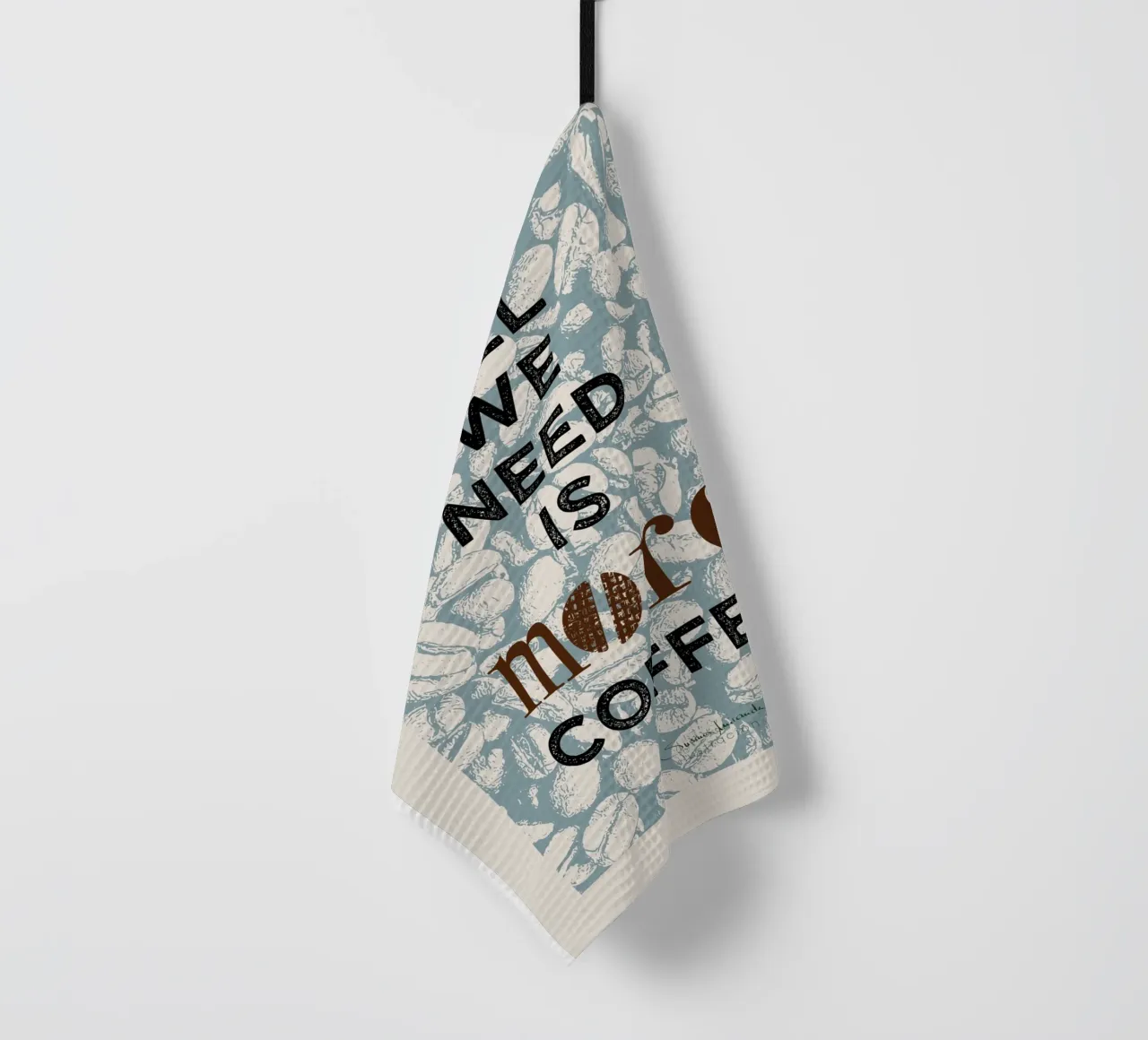 Tout ce dont nous avons besoin, c'est de plus de café - coffee art print torchon de Art by Susana Miranda ilustración