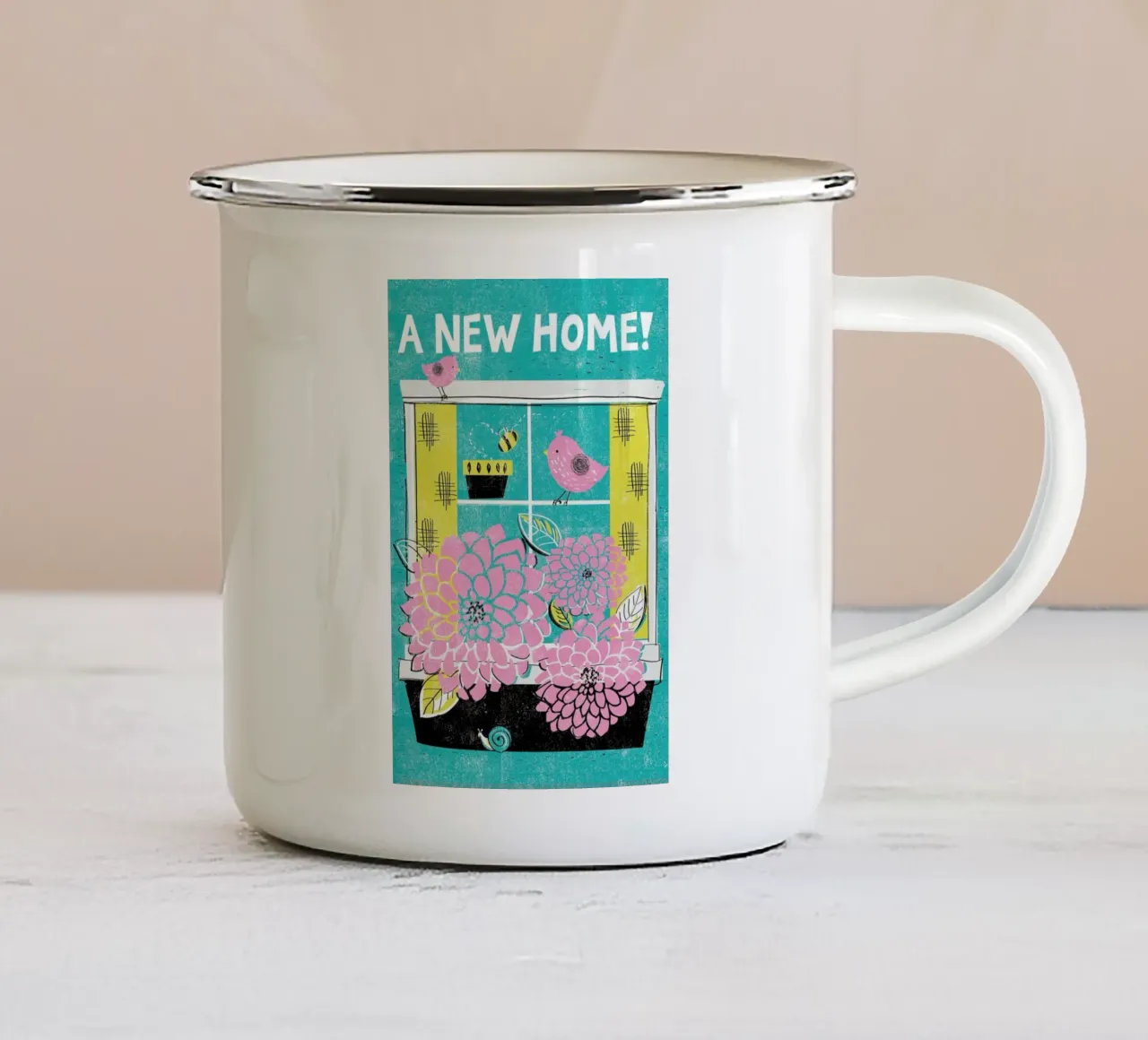 New Home tazza in smalto da Rocket68